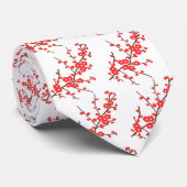 可愛い日本のさくらんぼの花タイル模様 ネクタイ (ロール)