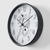 可愛い日本のコイ好き 壁時計 (傾斜)