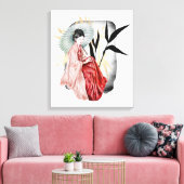 可愛い日本の芸者の娘 キャンバスプリント (インサイチュ (リビング))