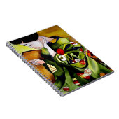 可愛い日本の芸者オリジナル水彩画 ノートブック (右側)