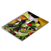 可愛い日本の芸者オリジナル水彩画 ノートブック (左側)