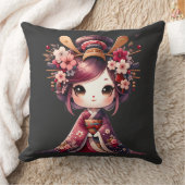 可愛い日本の芸者 クッション (ブランケット)