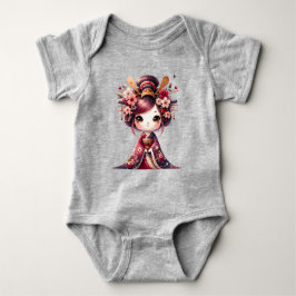 可愛い日本の芸者 ベビーボディスーツ