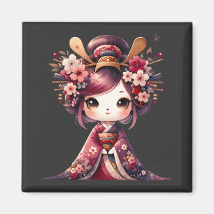 可愛い日本の芸者 マグネット