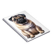 可愛い日焼け止め茶色のパグ犬 ノートブック (右側)
