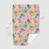 可愛い明るいカラフル散々な花柄 ゴルフタオル (インサイチュ)