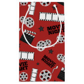 可愛い映画の夜のパターンのタイルパーティーバッグ スモールペーパーバッグ (裏面)