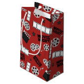 可愛い映画の夜のパターンのタイルパーティーバッグ スモールペーパーバッグ (裏面アングル)