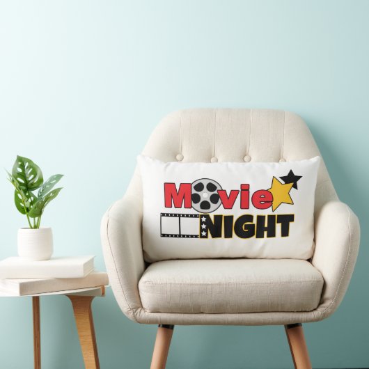 可愛い映画の夜の言葉デコ劇場の部屋枕 ランバークッション (椅子)