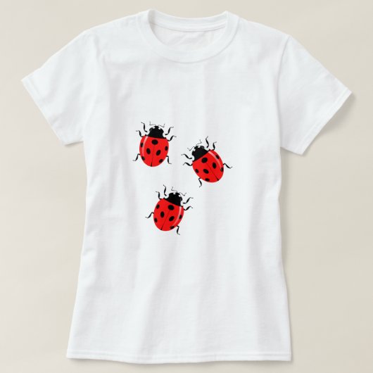 可愛い春のテントウムシTシャツ Tシャツ (デザイン正面)