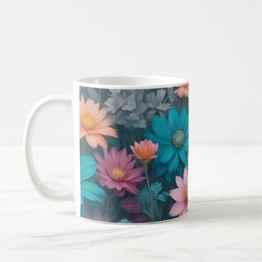 可愛い春の花 コーヒーマグカップ (左)