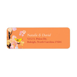 可愛い春バードオ結婚レンジ差出人住所 ラベル