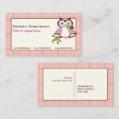 可愛い春フクロウの枝にオレンジ色のプライド縁ど 名刺 (正面/裏面)