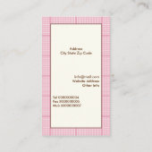 可愛い春フクロウの枝にピンクのプライド縁ど 名刺 (裏面)