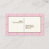 可愛い春フクロウの枝にピンクのプライド縁ど 名刺 (裏面)