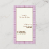 可愛い春フクロウの枝に紫色のプライド縁ど 名刺 (裏面)