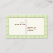 可愛い春フクロウの枝に緑のプライド縁ど 名刺 (裏面)