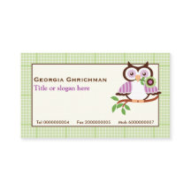 可愛い春フクロウの枝に緑のプライド縁ど