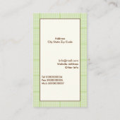 可愛い春フクロウの枝に緑のプライド縁ど 名刺 (裏面)