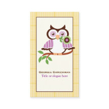 可愛い春フクロウの枝、黄色のプライド縁ど