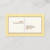 可愛い春フクロウの枝、黄色のプライド縁ど 名刺 (裏面)