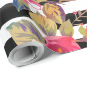 可愛い春フローラストライプと水彩柄 ラッピングペーパー (ロールコーナー)