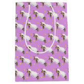 可愛い春子羊スキップパープル抱き枕 ミディアムペーパーバッグ (正面)