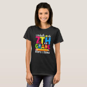可愛い時計アウト7年生の最初の日の学校 Tシャツ (正面フル)