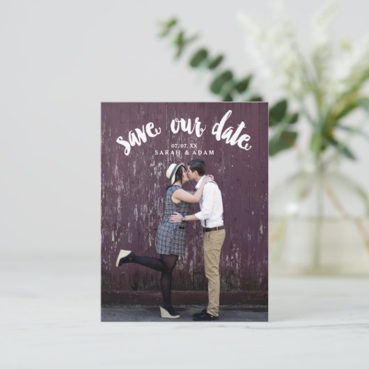 可愛い曲線文字 | 写真はがきを保存 案内ポストカード (スタンド正面)