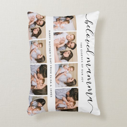 可愛い最愛のママ母の日フォトコラージュ アクセントクッション (正面(垂直))