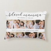 可愛い最愛のママ母の日フォトコラージュ アクセントクッション (裏面)