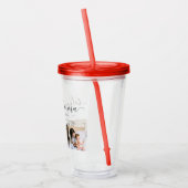 可愛い最愛のママ母の日フォトコラージュ アクリルタンブラー (左)