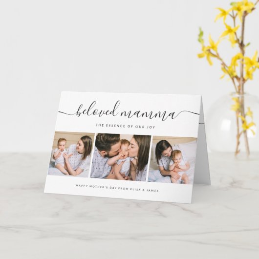 可愛い最愛のママ母の日フォトコラージュ カード (黄色い花)