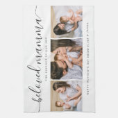 可愛い最愛のママ母の日フォトコラージュ キッチンタオル (縦)