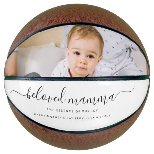 可愛い最愛のママ母の日フォトコラージュ バスケットボール (正面)