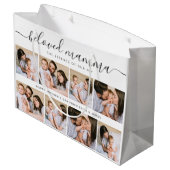 可愛い最愛のママ母の日フォトコラージュ ラージペーパーバッグ (裏面アングル)