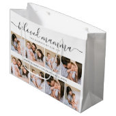 可愛い最愛のママ母の日フォトコラージュ ラージペーパーバッグ (正面アングル)