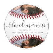 可愛い最愛のママ母の日フォトコラージュ 野球ボール (裏面)