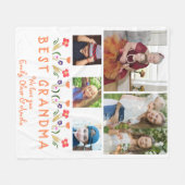 可愛い最高のおばあちゃんの花写真集 フリースブランケット (正面(横))