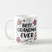 可愛い最高のおばあちゃんエバーフローラコーヒーマグ コーヒーマグカップ (左)