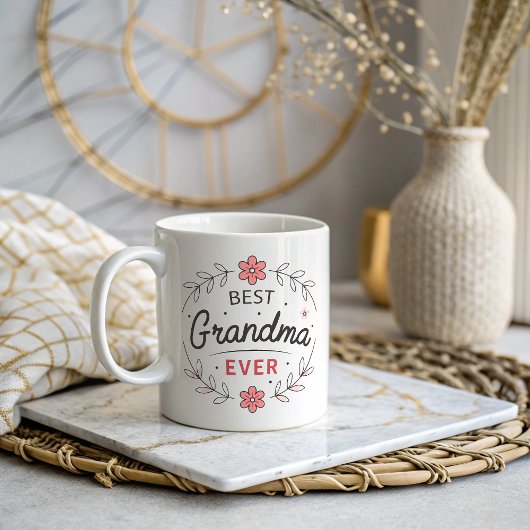可愛い最高のおばあちゃんエバーフローラコーヒーマグ コーヒーマグカップ