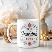 可愛い最高のおばあちゃんエバーフローラコーヒーマグ コーヒーマグカップ