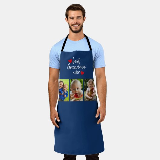 可愛い最高のおばあちゃんエプロン3枚 エプロン (着用した状態)