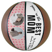 可愛い最高のお母さんピンクハート2 Photo Collage バスケットボール (縦)