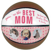 可愛い最高のお母さんピンクハート3 Photo Collage バスケットボール (正面)