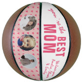 可愛い最高のお母さんピンクハート3 Photo Collage バスケットボール (縦)