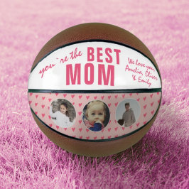 可愛い最高のお母さんピンクハート3 Photo Collage バスケットボール