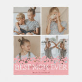 可愛い最高のお母さん今まで写真コラージュ フリースブランケット (正面)