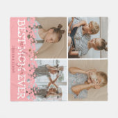 可愛い最高のお母さん今まで写真コラージュ フリースブランケット (正面(横))