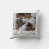 可愛い最高のお母さん今まで子どもたち母の日の写真を名付ける クッション (裏面)